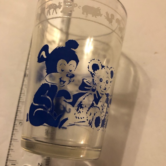 Vintage 1956 Kiddie Kup Swanky Swigs by Kraft Foods with blue animals Bears - Picture 6 of 9